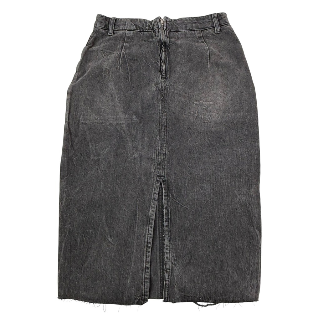 We The Free Free People Womens Size 2 Distressed Denim Midi Skirt Raw Hem NEW - Picture 2 of 14